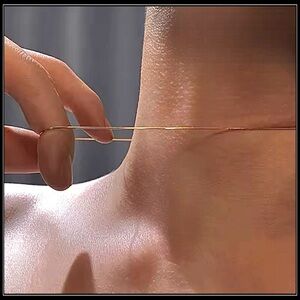 NEW GOLD STEEL MINIMALIST SNAKE CHAIN CHOKER NECKLACE